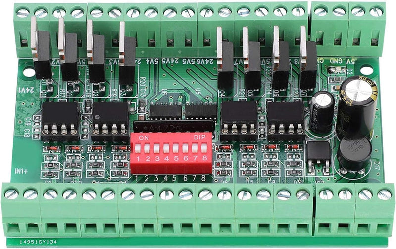 Pegel Lineout Wandler, Signalumwandlungsmodul 8-Kanal NPN/PNP zu NPN 5V / 24V Rechteckwellen-Pegelwa