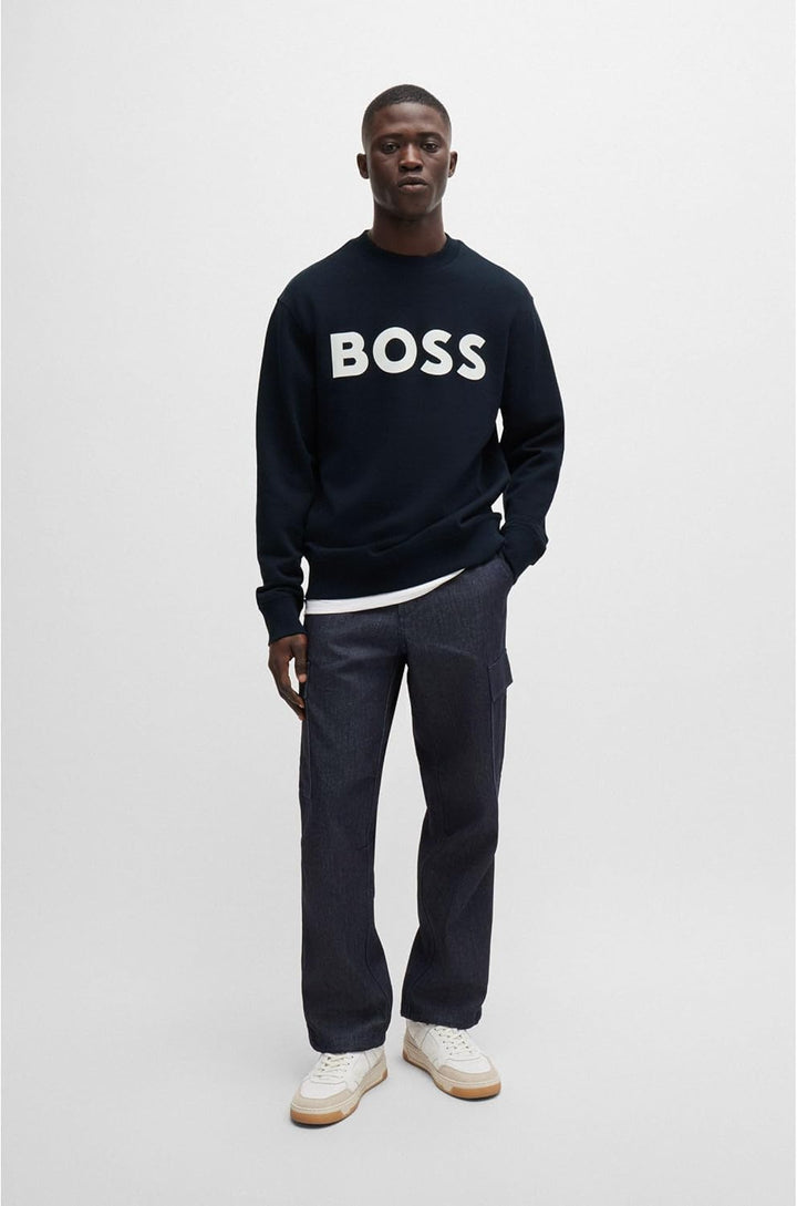 HUGO BOSS Herren Webasiccrew Sweatshirt S Dark Blue404, S Dark Blue404