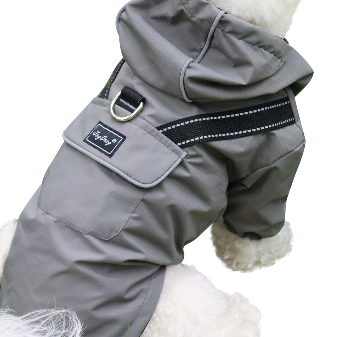 JoyDaog Premium-Regenmantel Mit Kapuze für Mittelgrosse Hunde, Outdoor-Sport, Wasserdichte Regenjack