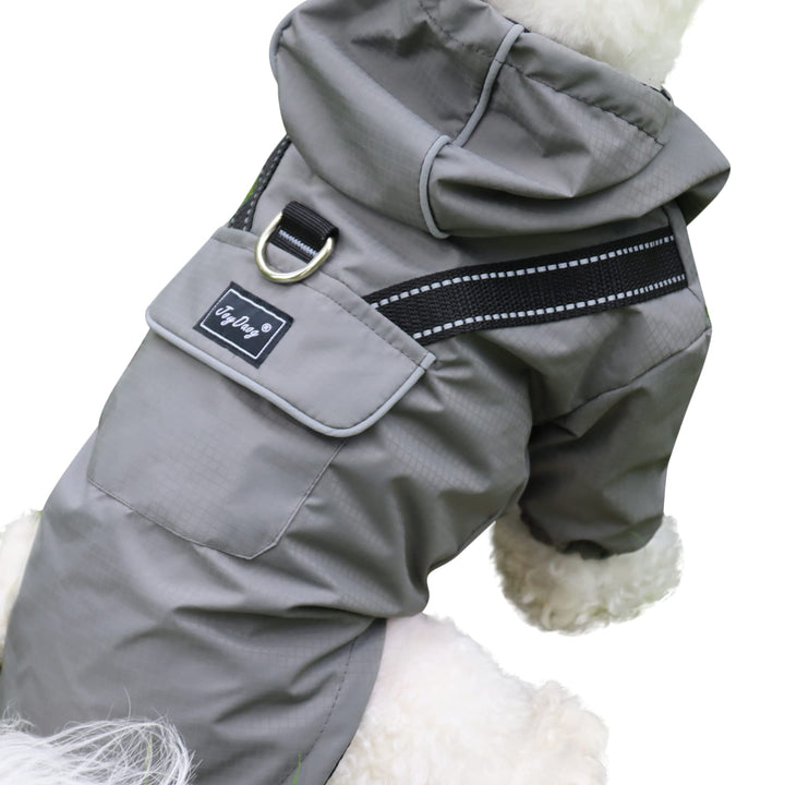 JoyDaog Premium-Regenmantel Mit Kapuze für Mittelgrosse Hunde, Outdoor-Sport, Wasserdichte Regenjack