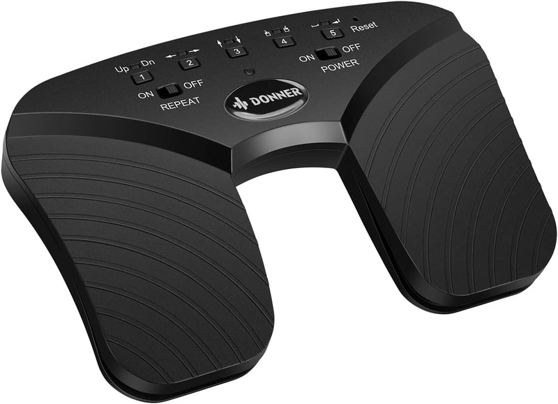 Donner Wireless Page Turner Pedal, wiederaufladbare Musik Page Turner Fusspedal für Tablets Telefon,