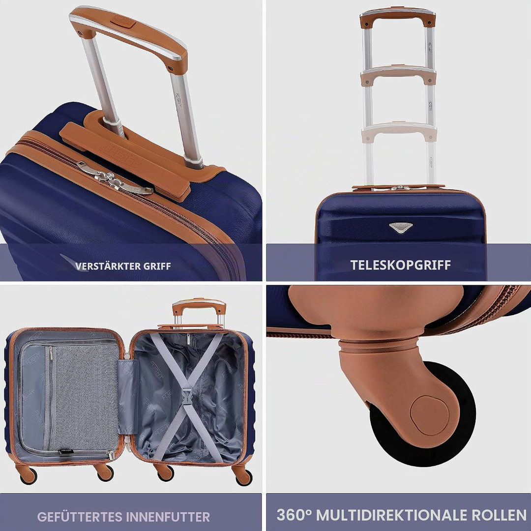 Flight Knight Leichtes, starres ABS-Handgepack mit 4 Radern, zugelassen fur uber 100 Fluggesellschaf