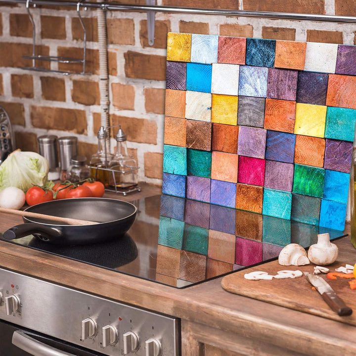 TMK ArtDeko Herdabdeckplatte 1 Teilig 60x52 cm - Spritzschutz Herdabdeckung – Herdschutz aus Sicherh