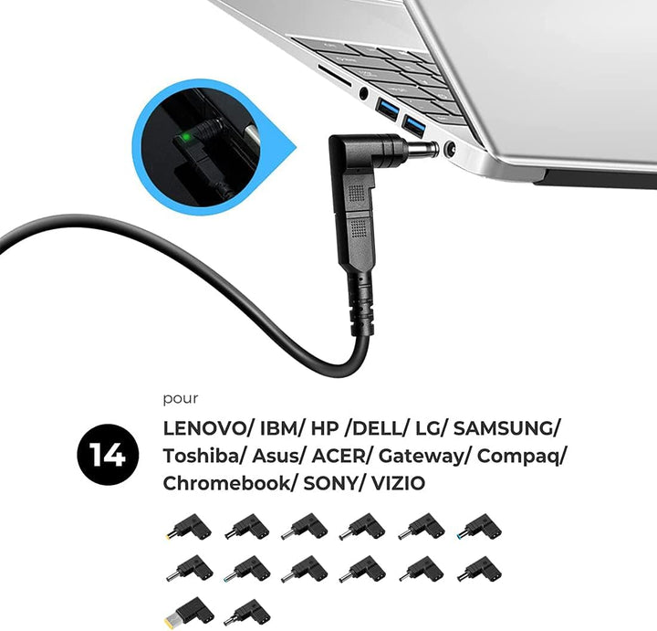 KFD 100W Universal KFZ Netzteil für Asus Acer Lenovo HP Dell Toshiba Thinkpad Compaq Samsung Sony Hu