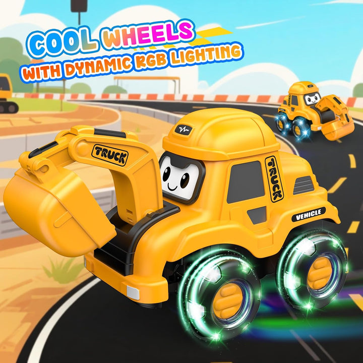 HappyGoLucky Ferngesteuertes Auto Bagger Spielzeug ab 2-8 Jahre, 2.4Ghz RC Bagger Kinder Sandspielze