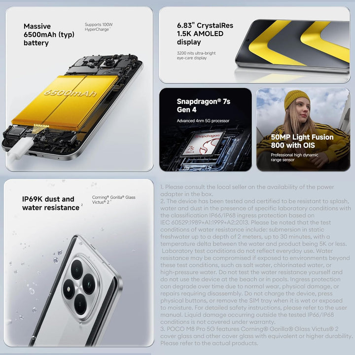 Poco M8 Pro 12+512 Silver (No Power Adapter Included)