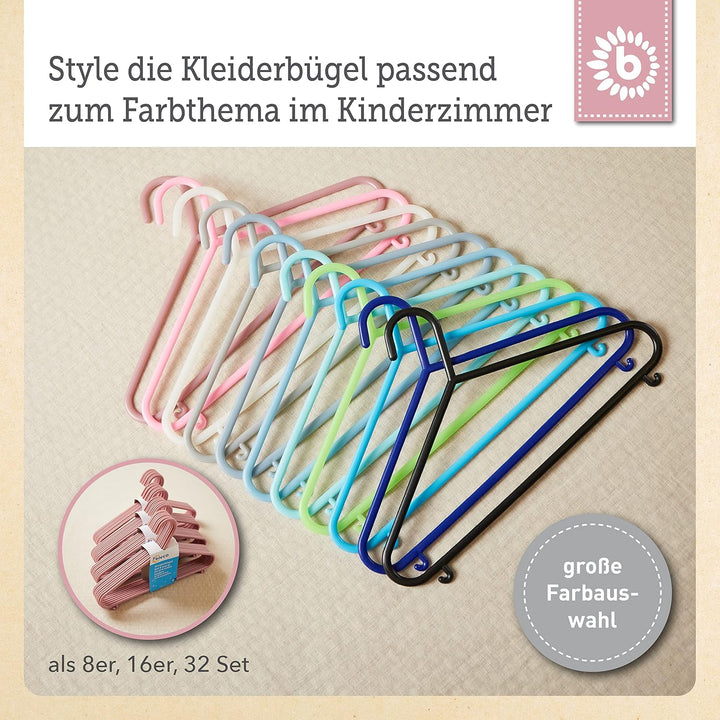 Bieco Kleiderbügel Kinder 32 St. Altrosa | Baby Kleiderbügel | Kinder Kleiderbügel | Baby Bügel Klei