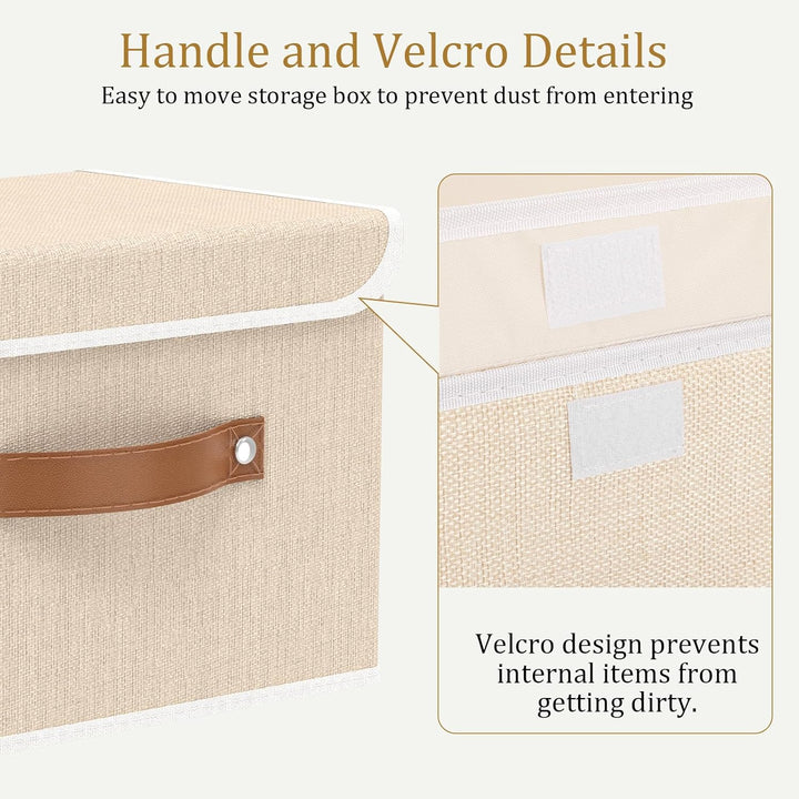 OUTBROS 2 Stück Faltbare Aufbewahrungskörbe, Dekorative Aufbewahrungsbox mit Deckel, Kleiderschrank