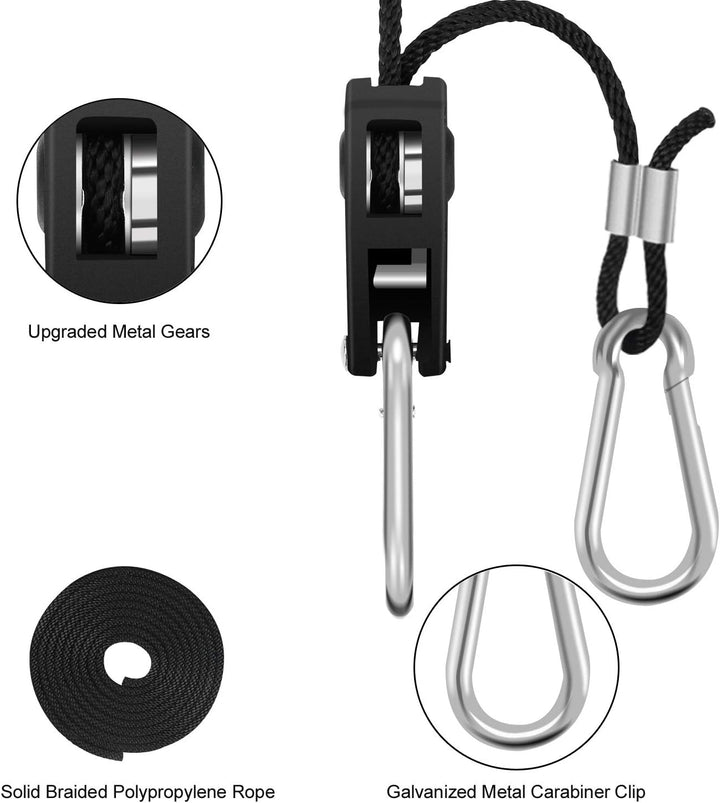 6 Paar（12 Stück） 1/8 Zoll Ratchet Hanger Heavy Duty Einstellbare Ratsche Seil Aufhänger für Grow Lig