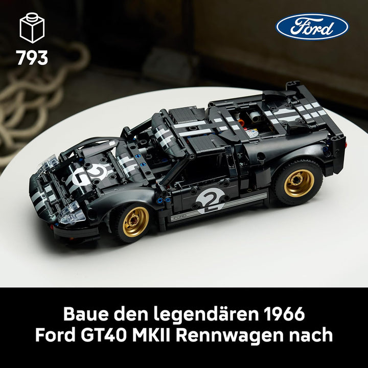 LEGO Technic 1966 Ford GT40 MKII Rennwagen - Bauset für Erwachsene - Modellauto zum Sammeln mit Lenk