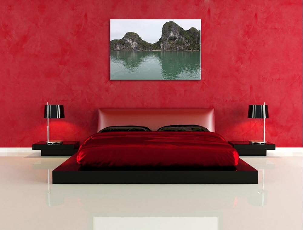 eindrucksvolle Berglandschaft Leinwand, XXL riesige Bilder fertig gerahmt mit Keilrahmen, Kunstdruck