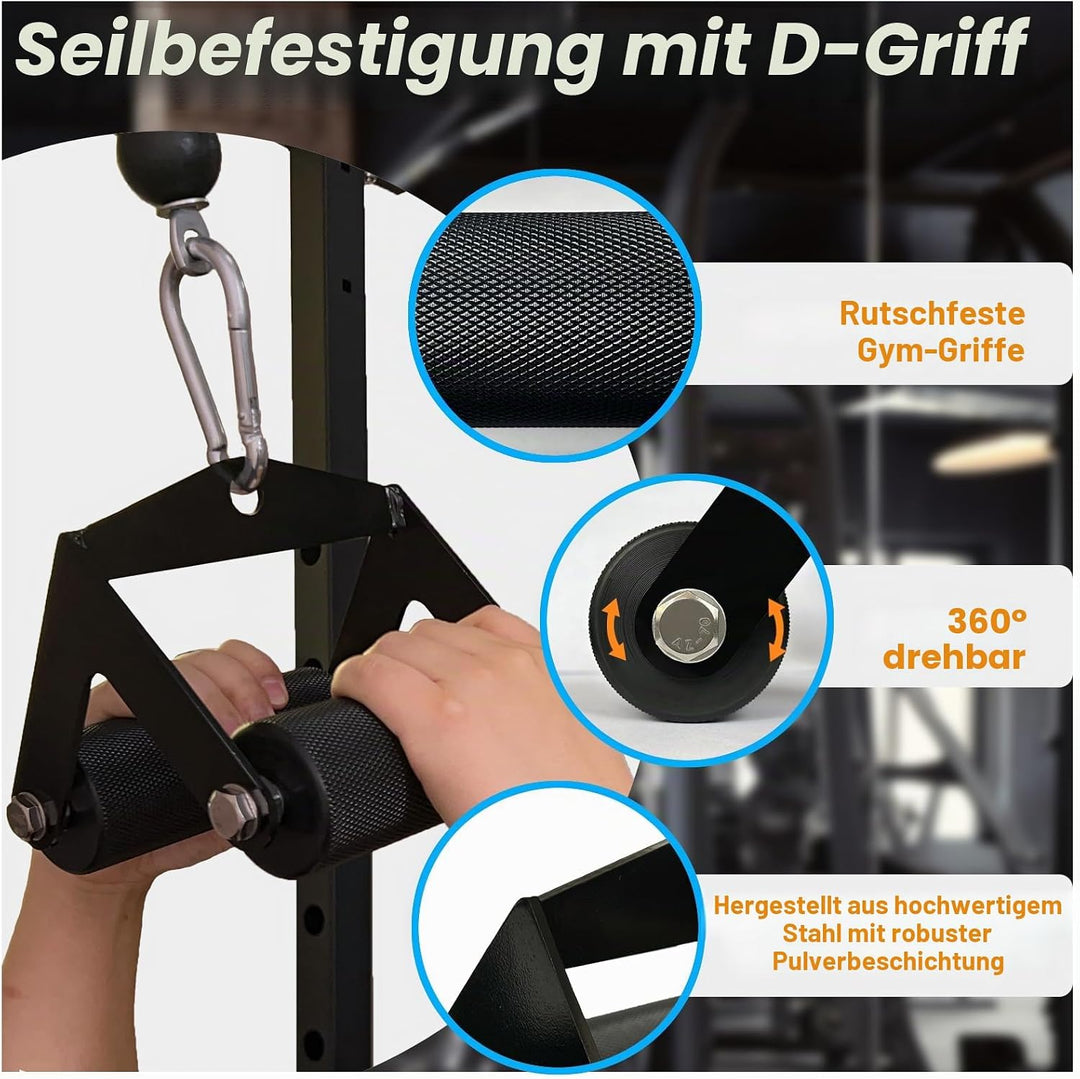 Arm-Wrestling-Griffe, dicke Armwresting-Trainingsgeräte, Lat-Pulldown-Aufsätze, D-Griff, V-Bar-Kabel