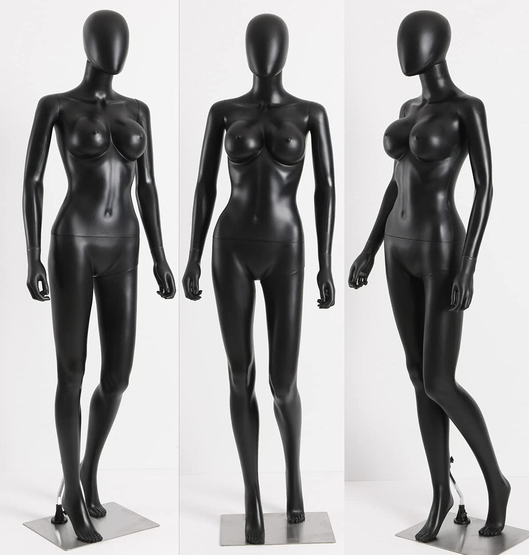 EurotonDisplay SLF2-Black schwarz matt abstrakte Schaufensterpuppe weiblich grosser Brustumfang mit