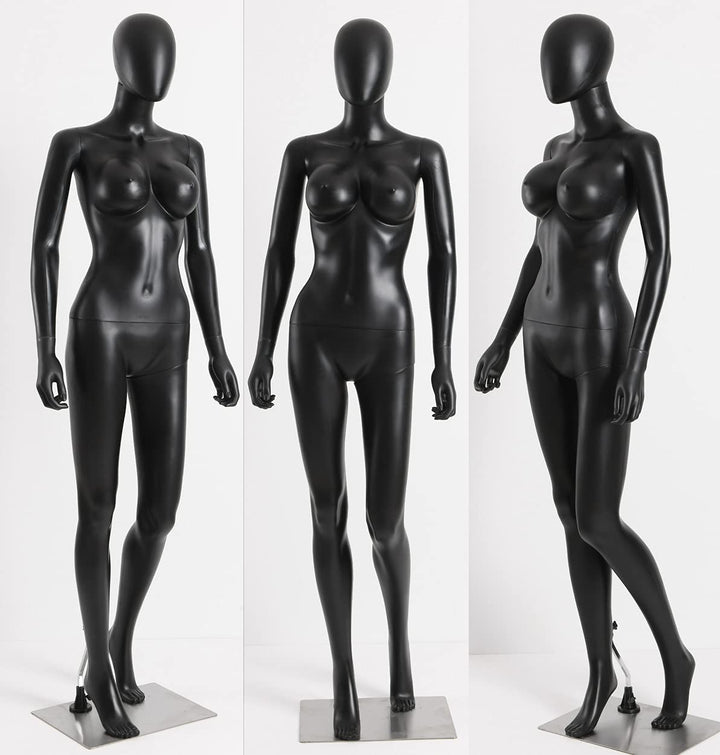EurotonDisplay SLF2-Black schwarz matt abstrakte Schaufensterpuppe weiblich grosser Brustumfang mit
