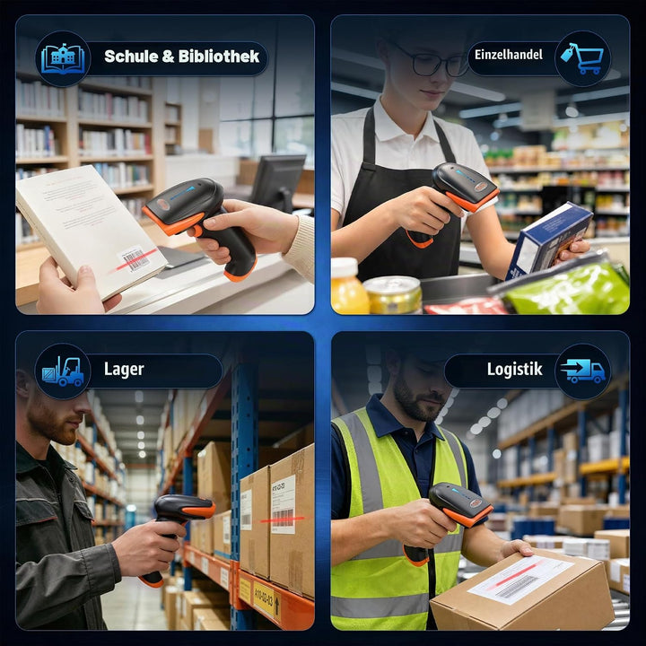 Tera Barcode Scanner 2D 1D 3 in 1 Barcodescanner Wireless 2.4 GHz/Bluetooth/USB Kabelgebunden Strich