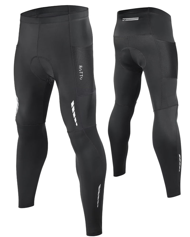 ROTTO Lange Radlerhose Herren Fahrradhose Gepolstert stossfeste Radhose Elastische Hosen Radfahren m