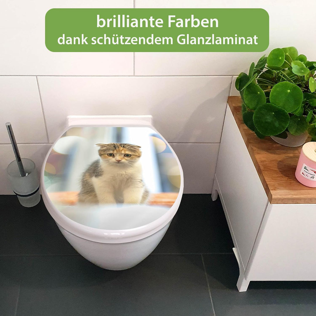 banjado Toilettendeckel mit Absenkautomatik 44,5x37cm - Soft Close Toilettensitz - WC Sitz mit Absen