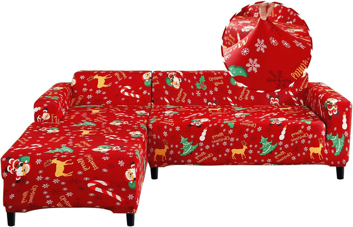 Jaotto Sofa Überwürfe Sofabezug Elastische Spandex Stretch Sofabezüge Couchbezug für L-Form Sofa Uni