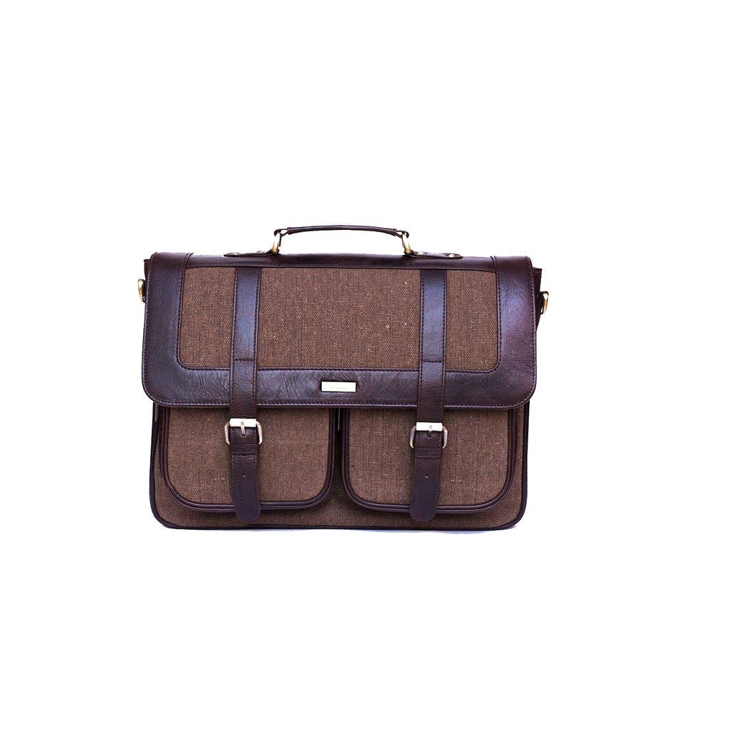 Julké Business-Tasche ´Classic Messenger Bag´ aus hochwertigem Rinderleder und Segeltuch