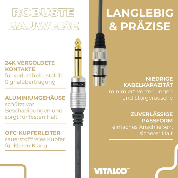 XLR Stecker auf 2x Cinch Buchse Adapter Mikrofon 3 Polig auf Chinch Audio Kabel Adapter XLR Male 2x