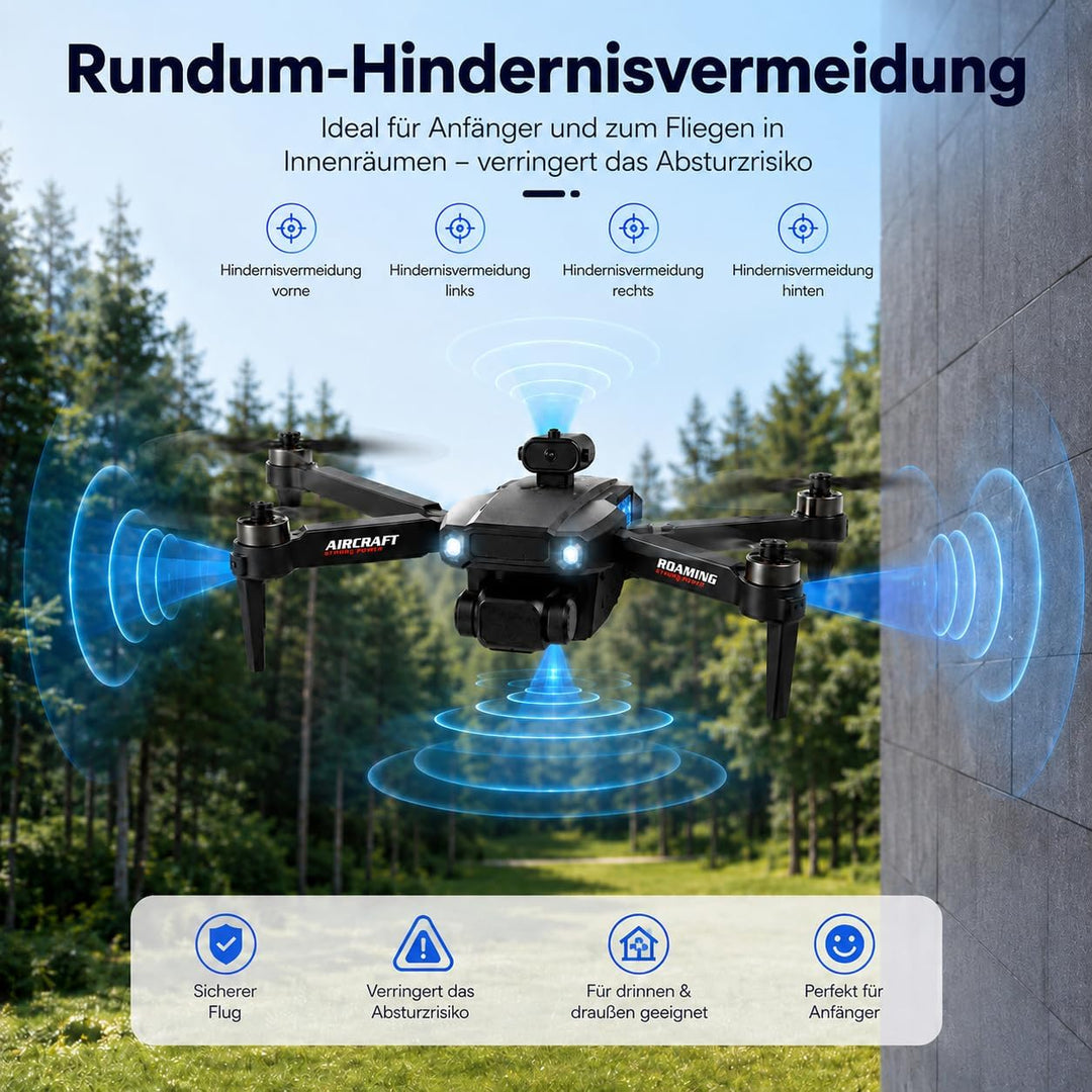 4,3"FPV-Drohne mit integriertem Bildschirm, Hindernisvermeidung, 1080P Kamera, bürstenloser Motor, 2