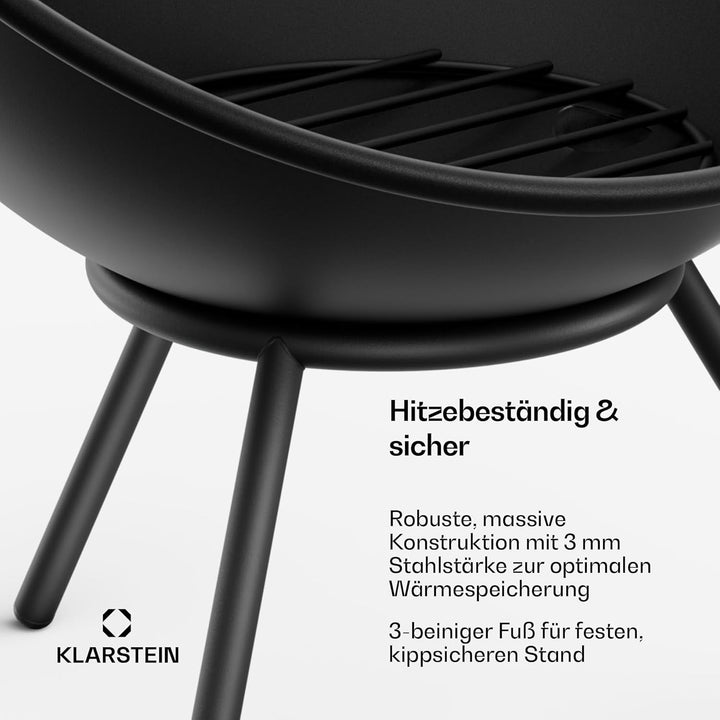 blumfeldt Feuerschale Fireball - Feuerstelle – Stahl-Feuerschale mit kippbarem 2-in-1-Design, 3 mm D