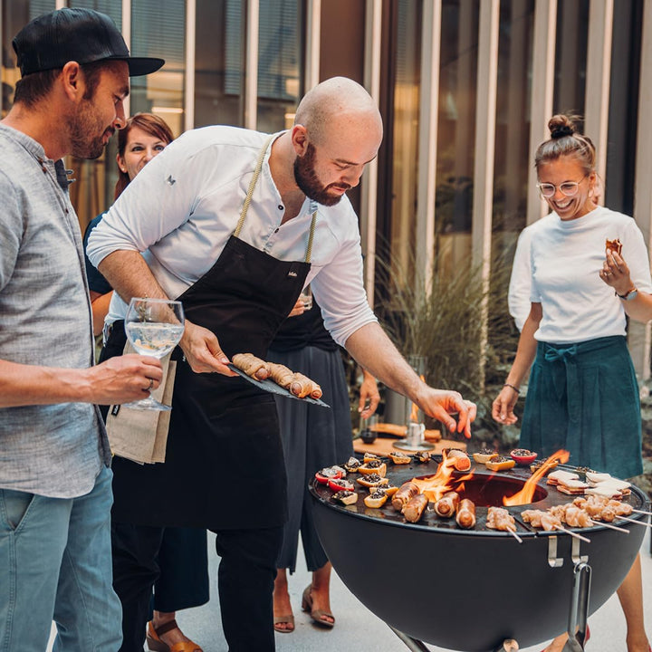 höfats - Bowl 70 Plancha Set tief - raucharme Verbrennung - Feuerstelle und Plancha Grill - kippbare