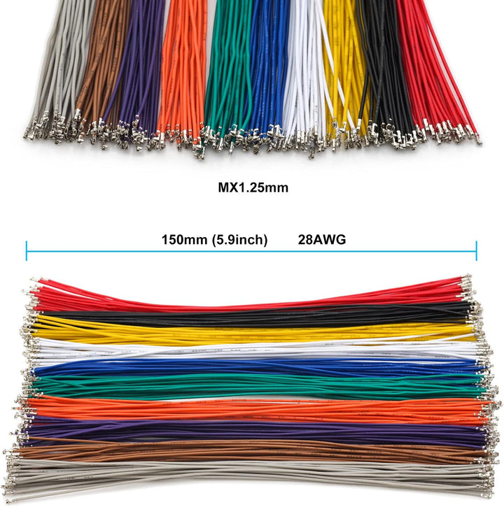 MX 1,25 mm SteckerSet und Premiumvorgekräuselte Kabel, kompatibel mit Molex PicoBlade für Pixhawk Fl