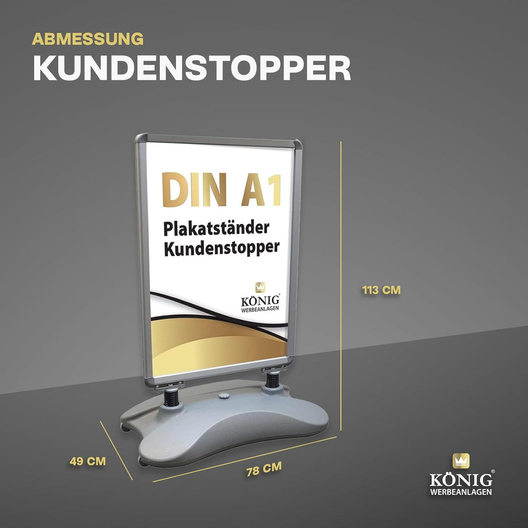Dreifke Kundenstopper Keitum Wind Line DIN A1 silber| beidseitig für 2 Plakate | stabiler Fuss für s