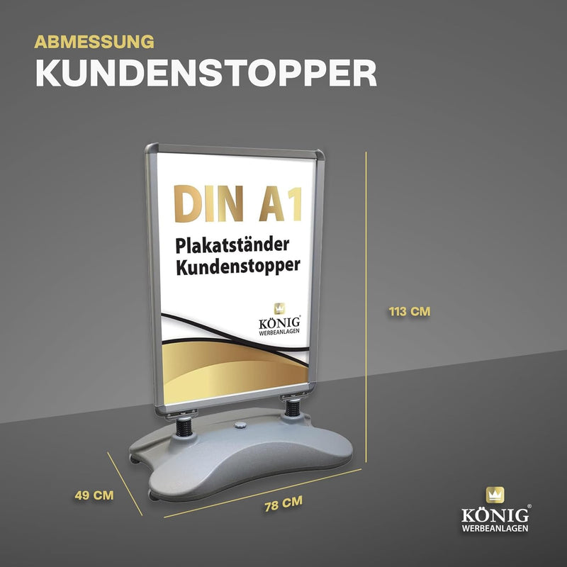 Dreifke Kundenstopper Keitum Wind Line DIN A1 silber| beidseitig für 2 Plakate | stabiler Fuss für s