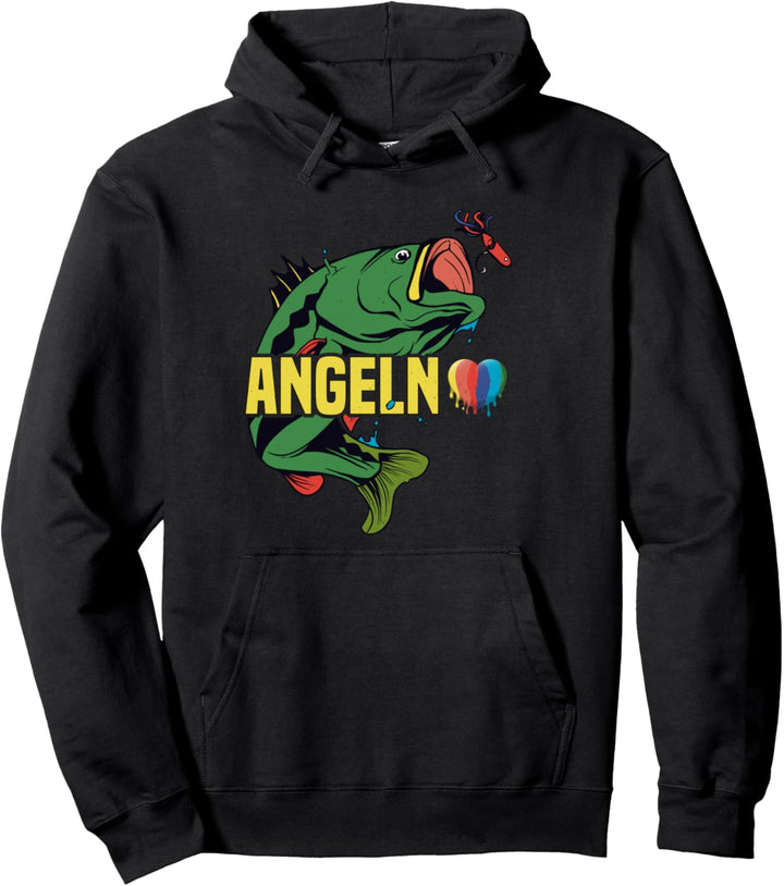 Petri Heil Angeln Damen Herren Fischer Angler Herz Pullover Hoodie