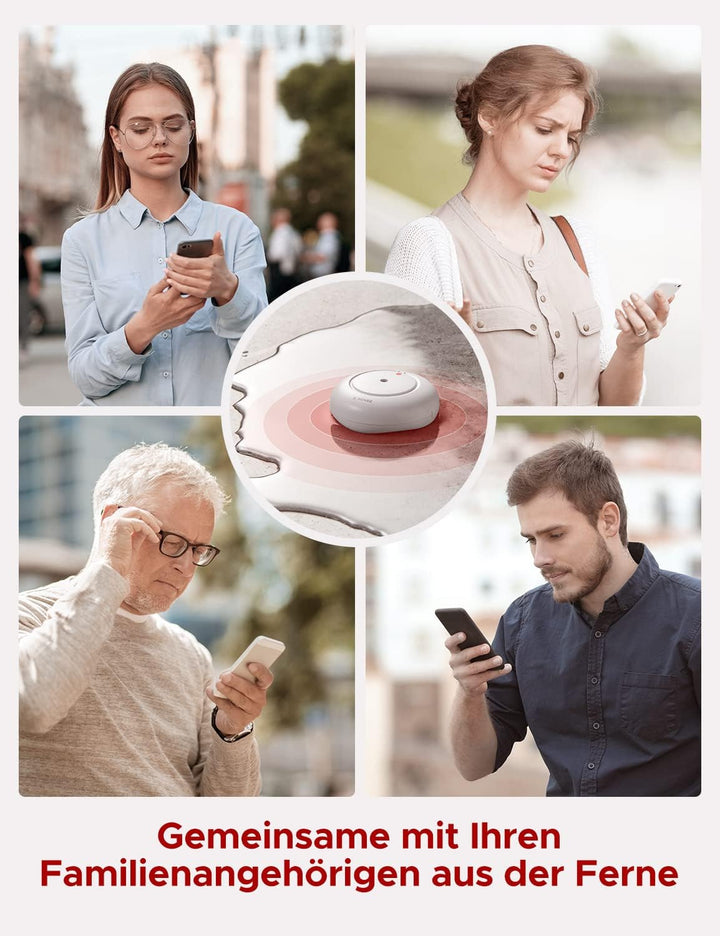 X-Sense Smart Wassermelder mit Batterie, WLAN Wassersensor, kompakter Überschwemmungssensor mit Eins