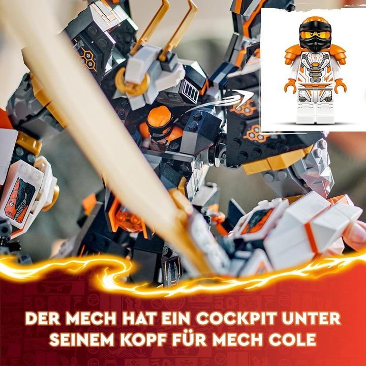 Lego NINJAGO Coles Titandrachen-Mech, Abenteuer Spielzeug für Kinder, Ninja Spielset mit 1 Minifigur