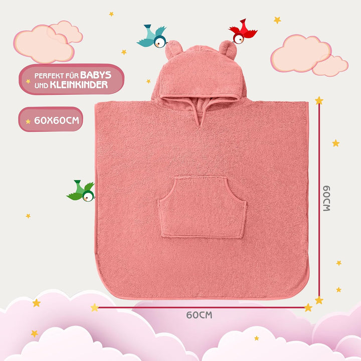 Fuchs&Panda® Badeponcho Kinder EXTRA warm, weich & kuschelig (100% Bambus) | Badeponcho Baby | Handt