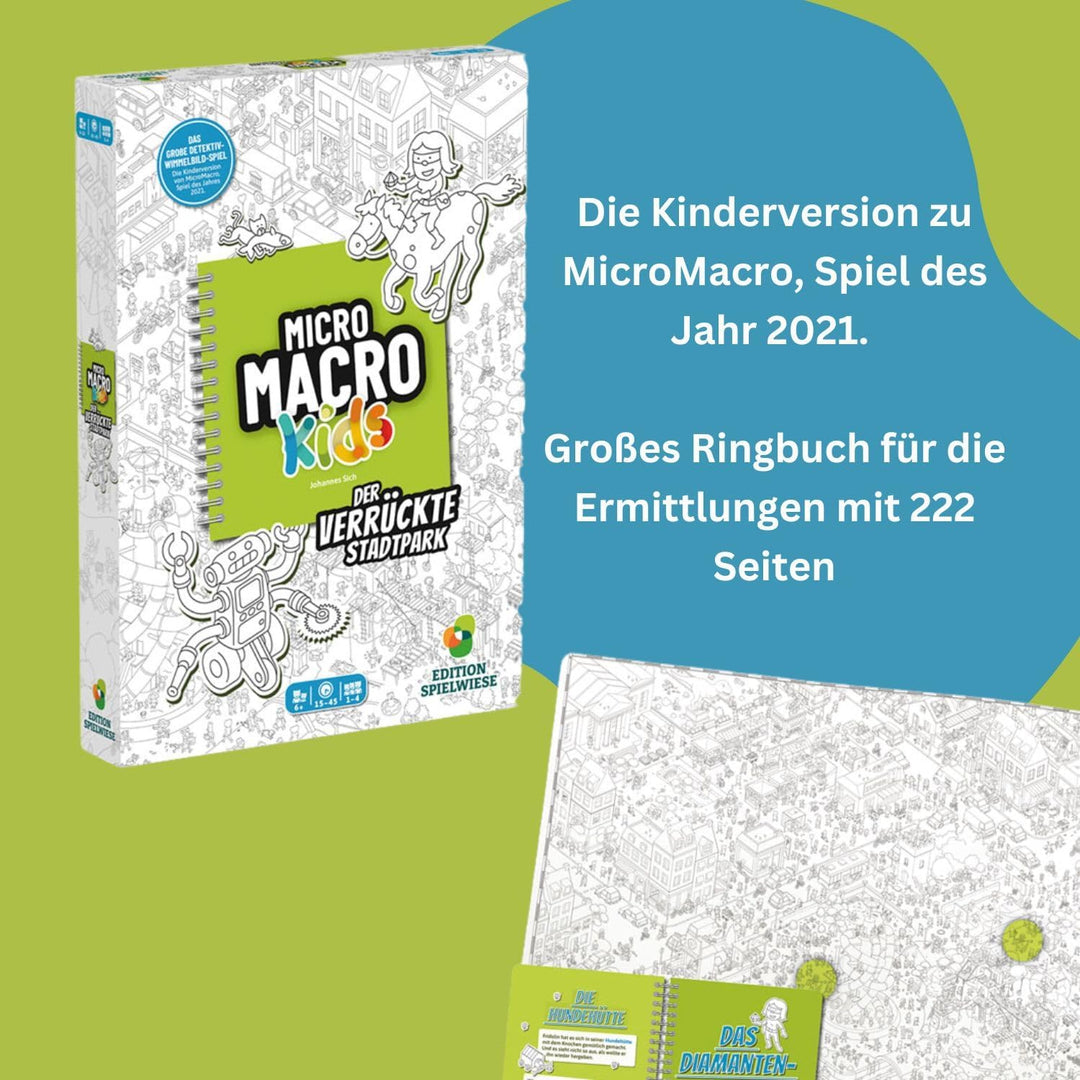 Edition Spielwiese, MicroMacro Kids: Der verrückte Stadtpark, Familienspiel für Junge Detektive, Spa