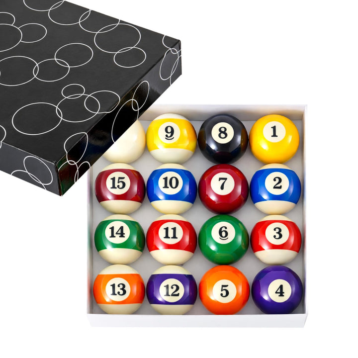 Trintion Vollständiges Standard-Poolballset – 16 Stück 2-Zoll Punkte & Streifen Billardkugeln – Turn