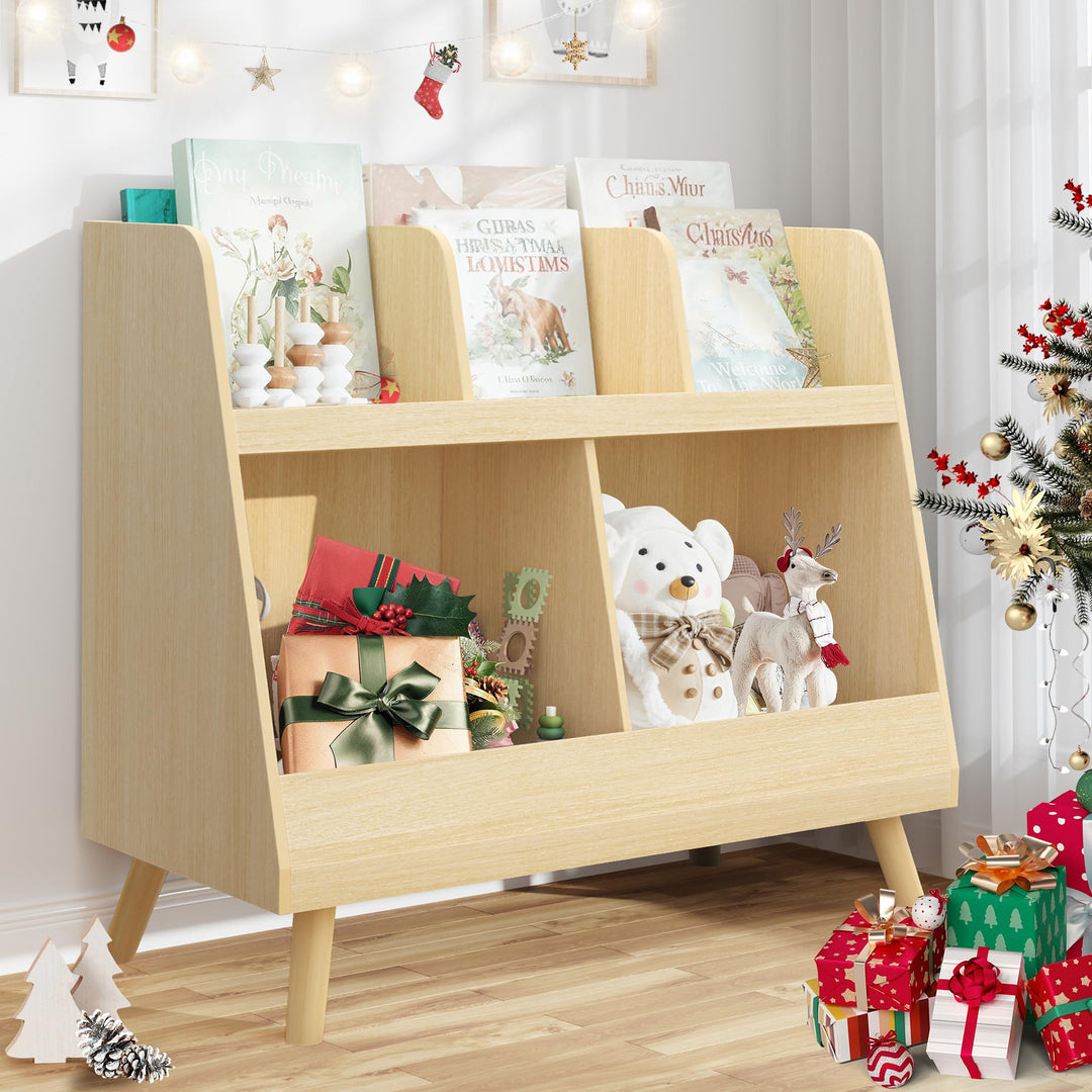 LUE BONA Kinderregal,Bücherregal Regal Aufbewahrungsregal für Kinder,Standregal 2 Stockwerk der Offe