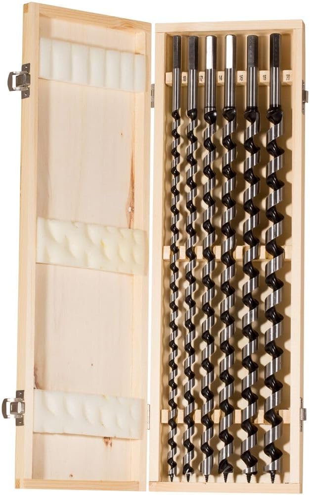 fischer Schlangenbohrer Set, 10 - 20 mm Durchmesser, Aufsätze für Bohrmaschinen, Bohrerset mit versc