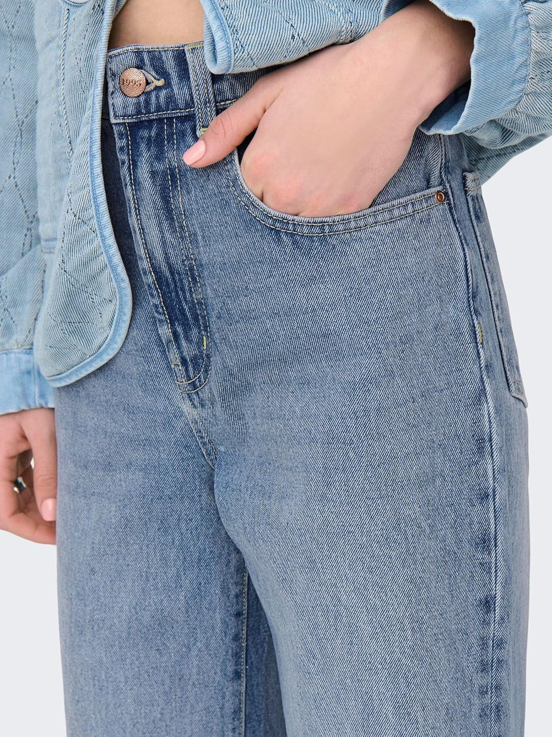 ONLY Female Jeans mit weitem Bein ONLHOPE Hohe Taille Weiter Beinschnitt Jeans 25W / 30L Light Blue