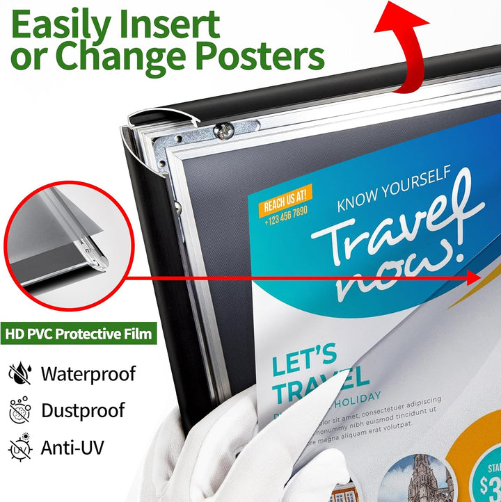 VAIIGO Heavy Duty Sign Holder Poster Stand, Adjustable Menu Display Stand Floor Standing Sign Holder