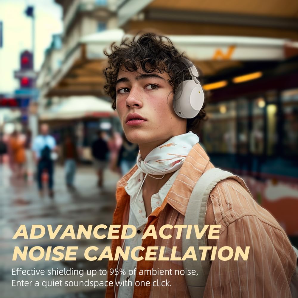 iKF Solo Aktive Noise Cancelling Kopfhörer Over-Ear Bluetooth 5.4, Hi-Res Audio Wireless & Wired Ove