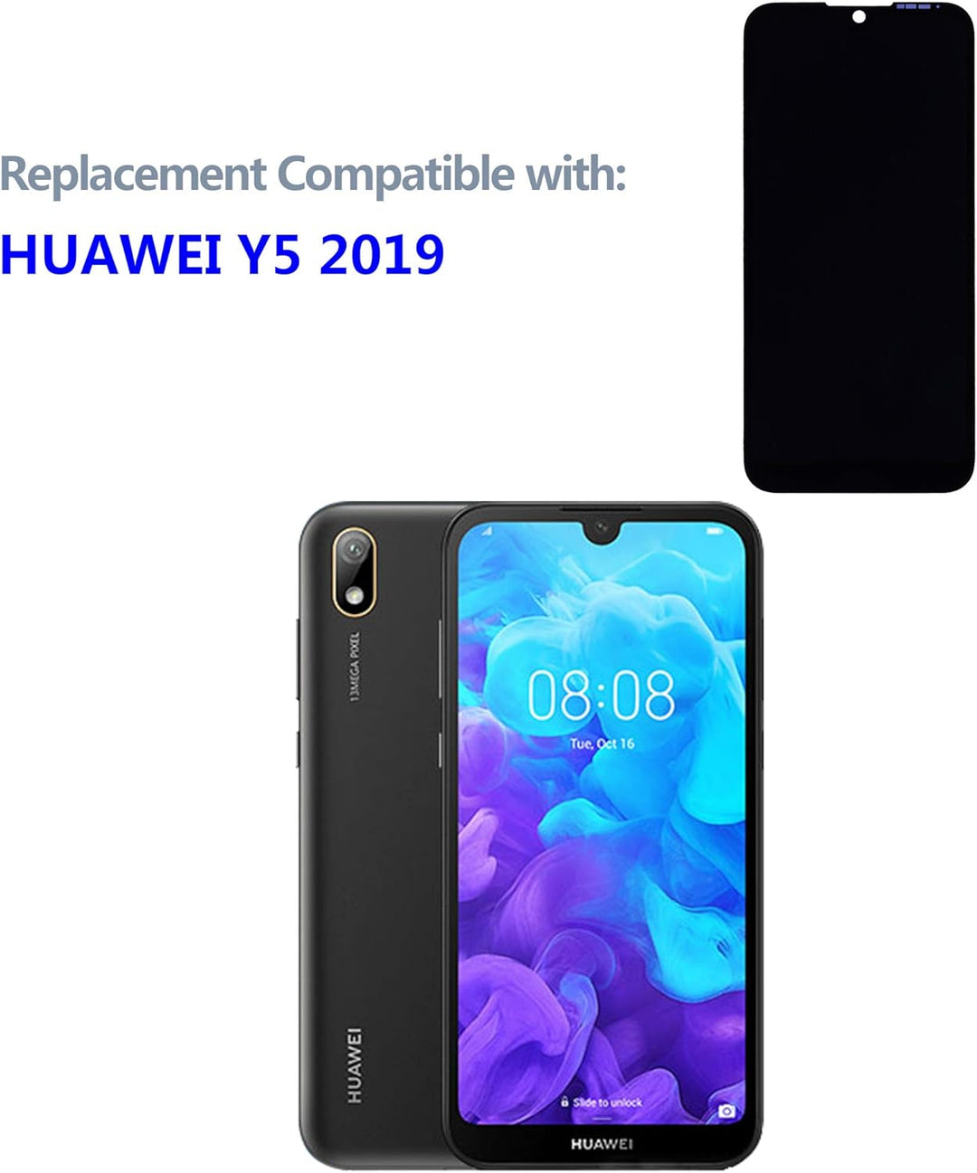 swark LCD Display Kompatibel mit Huawei Y5 (2019) (Schwarz Ohne Rahmen) LCD Display Touchscreen Digi