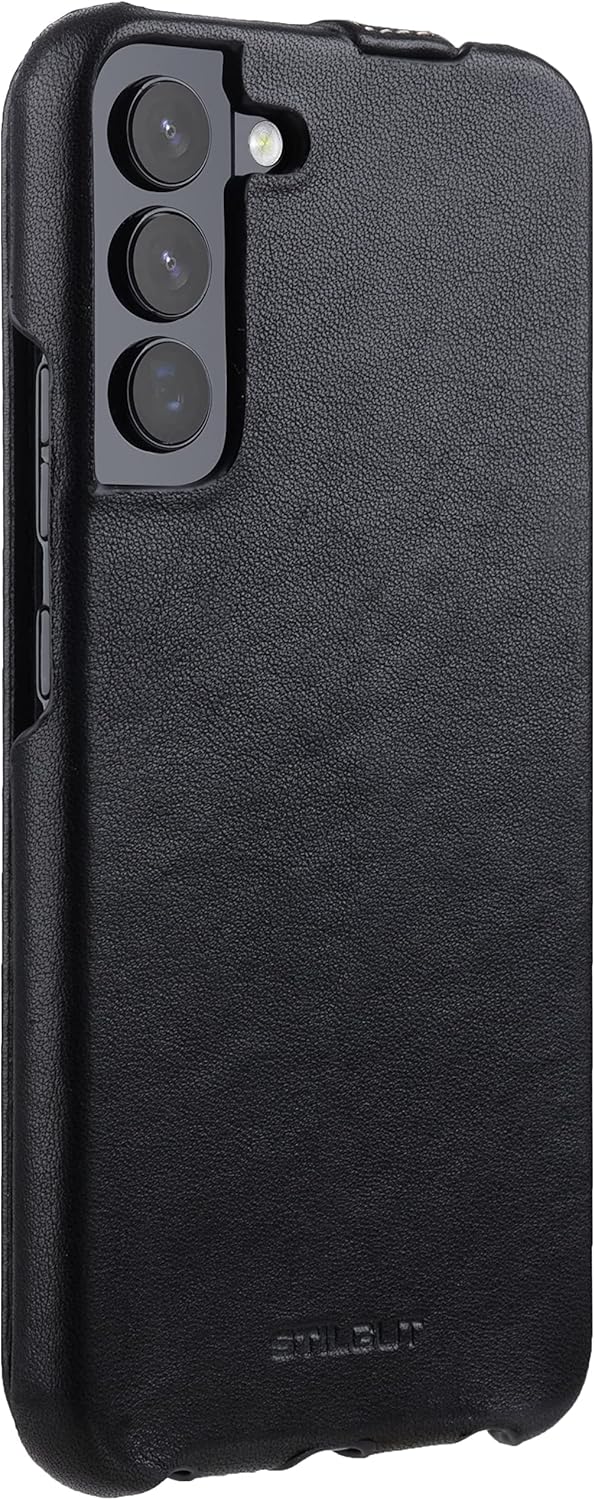 STILGUT UltraSlim kompatibel mit Samsung Galaxy S22 Plus Hülle - Samsung S22 Plus Flip Case aus Lede