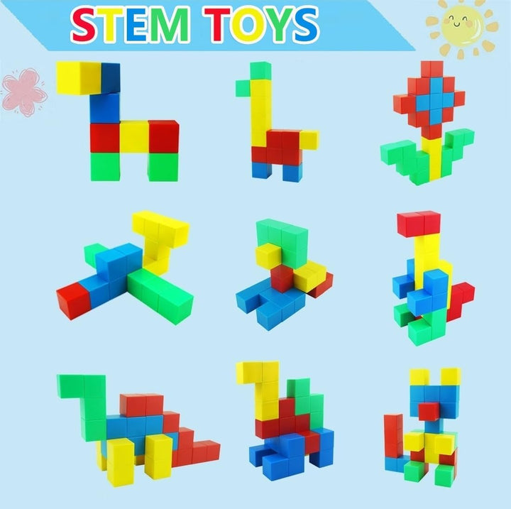 Magnetische Bausteine, 1,30 Zoll Grosse Magnetische Stapelwürfel für Kinder,sensorische Montessori S