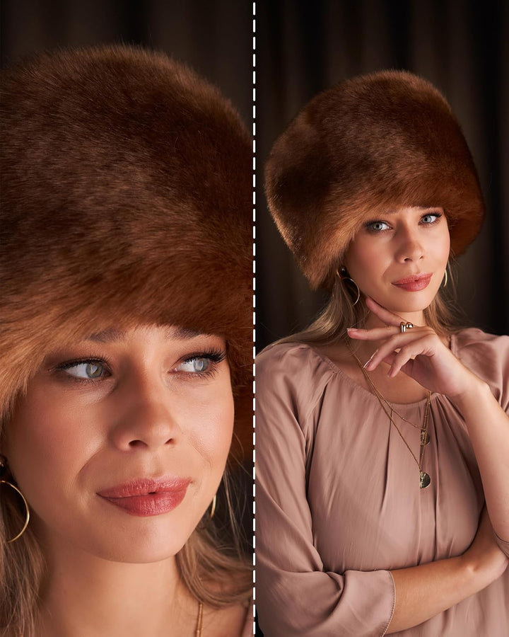 Futrzane Siberian Kosakenmütze - Pelzmütze Damen - Fell Pelz Russische Mütze S Bronze Siberian, S Br