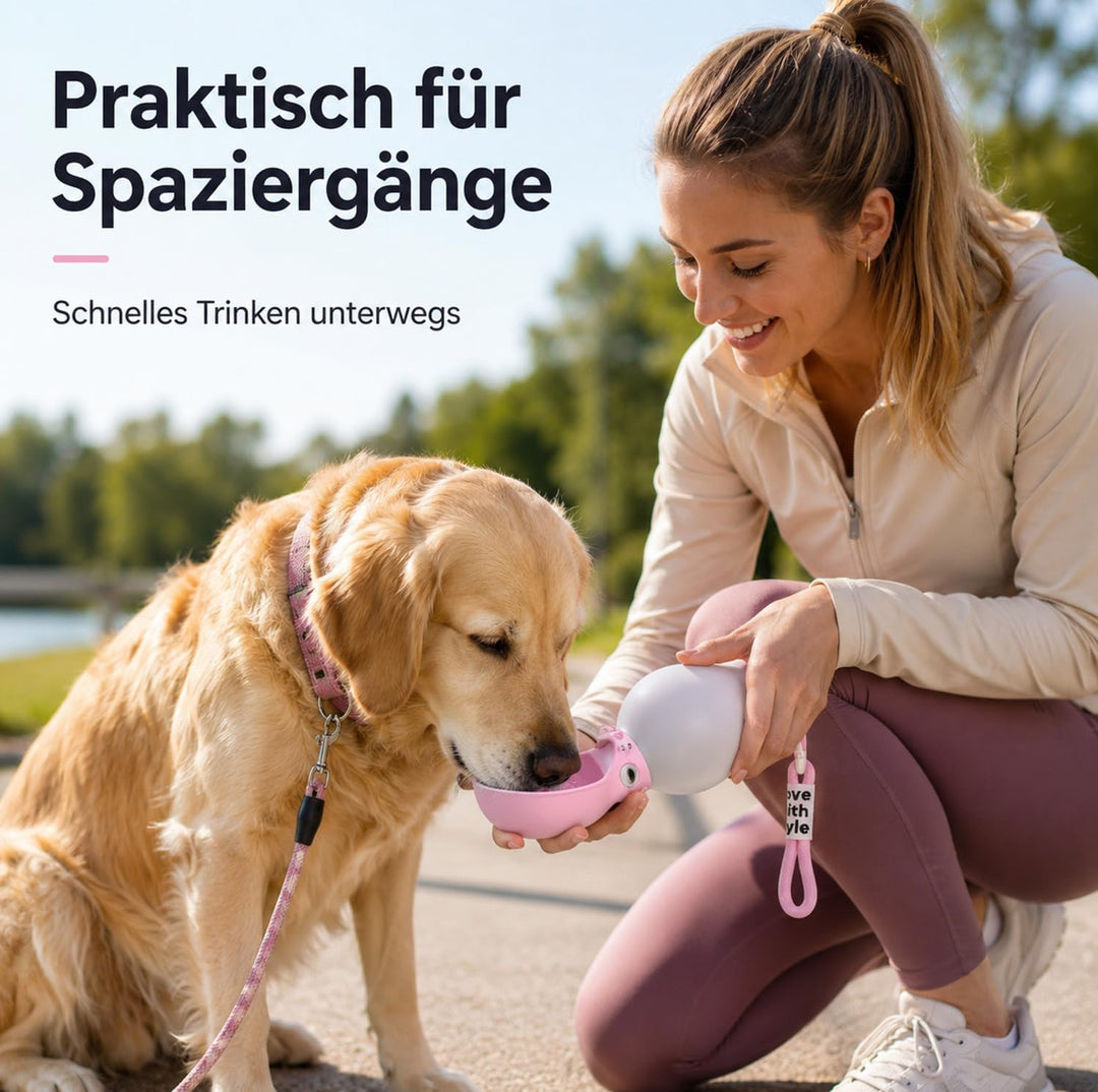 2 Stück Trinkflasche Hunde für Unterwegs,Auslaufsichere Reise Trinknapf,Hundetrinkflasche für Unterw