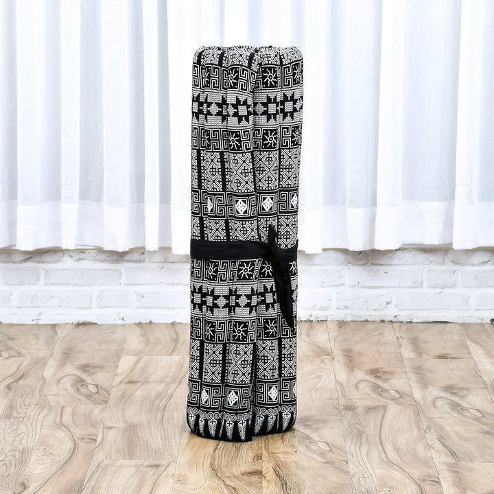 Leewadee Zabuton Rollbare Meditations-Matte Tragbare Sitzmatte Ökologisches Naturprodukt, Kapok, 69