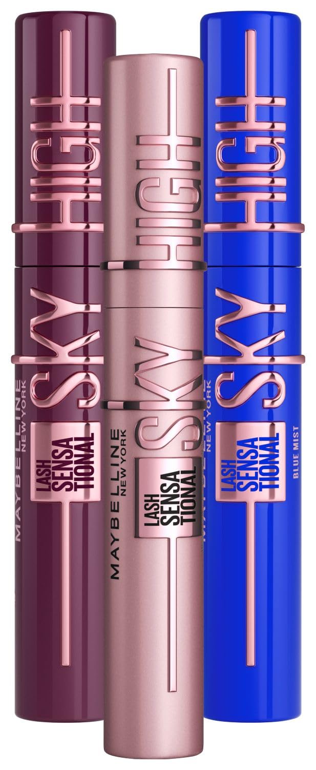 Maybelline New York Lash Sensational Sky High Mascara in Schwarz, Blau und Burgundy für lange Wimper