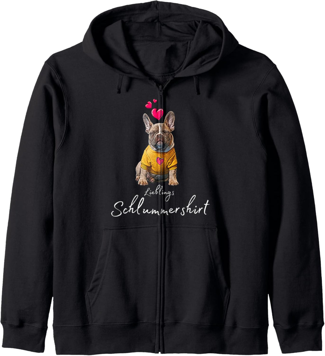 Lieblings Schlafshirt Hund mit Herz Schlafanzug Hundemotiv Kapuzenjacke