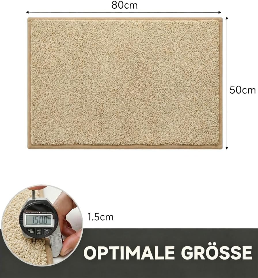 50x80cm Schmutzfangmatte Fussmatte für Innenbereich, rutschfeste Türmatte Waschbar aus Mikrofaser mi